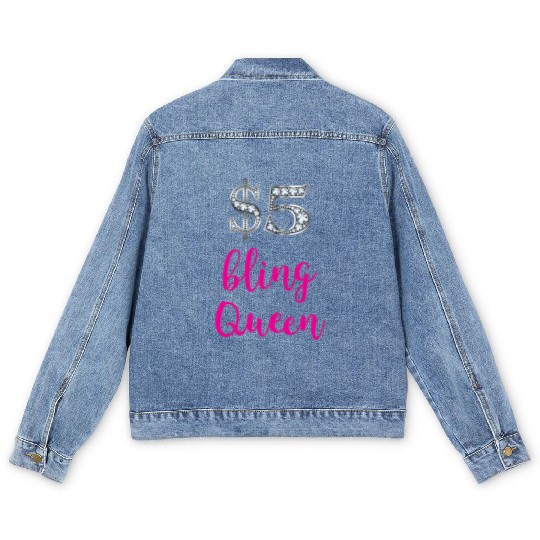 5 Bling Queen Jewelry Consultant Event Pop Up Men's Denim Jackets