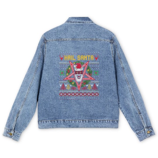 Hail Santa Weird Men's Denim Jackets