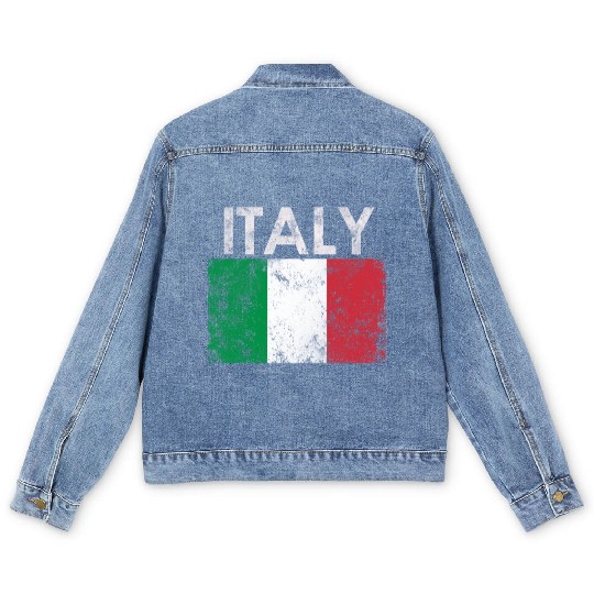 Italian Italy Flag Pride Men's Denim Jackets