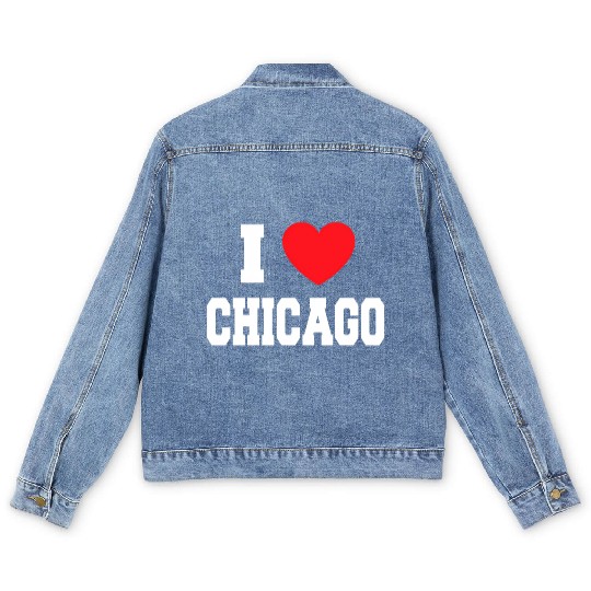 I Love Chicago Men's Denim Jackets