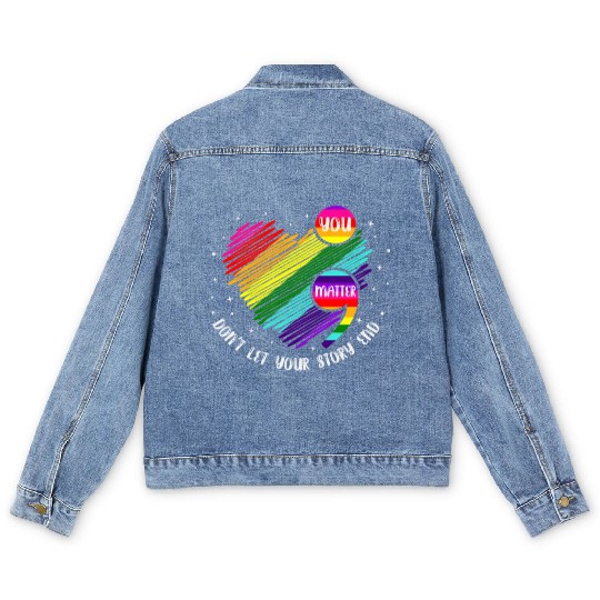 You Matter Don't Let Your Story End Men's Denim Jackets