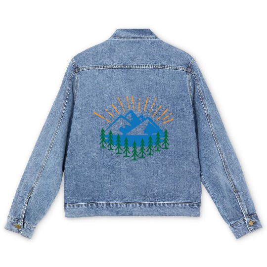 Blue Mountain And Forest Men's Denim Jackets