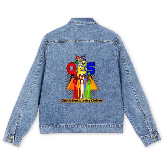 Order Of The Eastern Star Oes Ring Diva Sister'S Men's Denim Jackets
