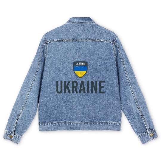 Ukraine Flag Ukrainian Flag Ukraine Men's Denim Jackets