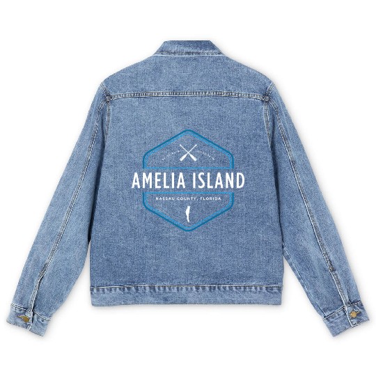 Amelia Island Florida Beach Men's Denim Jackets