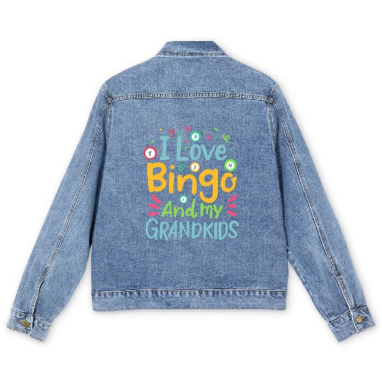 Bingo Grandma Or Grandpa Bingo And My Grand Men's Denim Jackets
