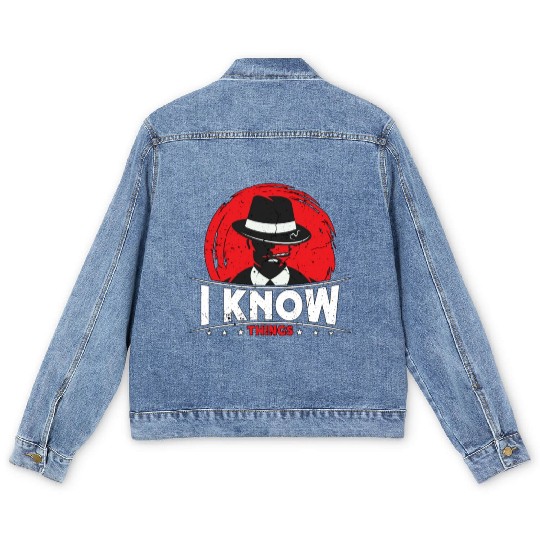 Detective I Know Things Law Enforcement Sheriff Men's Denim Jackets