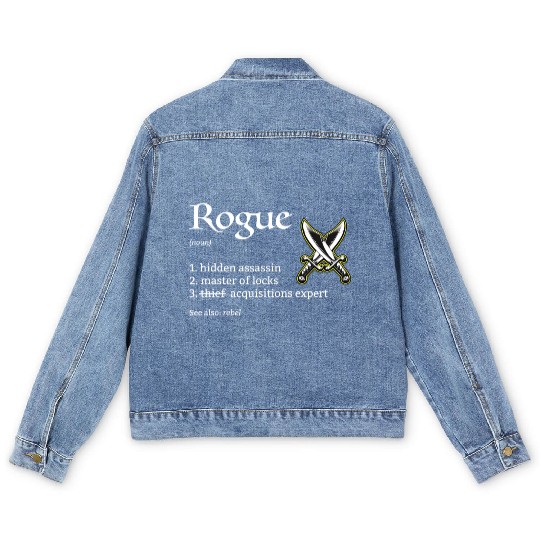 Rogue Class Definition Dungeons And Rpg Dragons Men's Denim Jackets