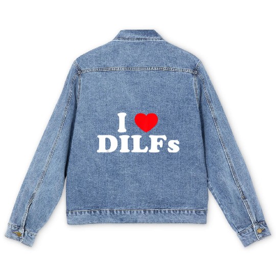 I Love Dilfs I Heart Dilfs Men's Denim Jackets
