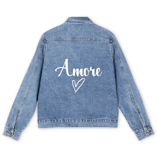 Amore Italian Love Valentine'S Day Men's Denim Jackets