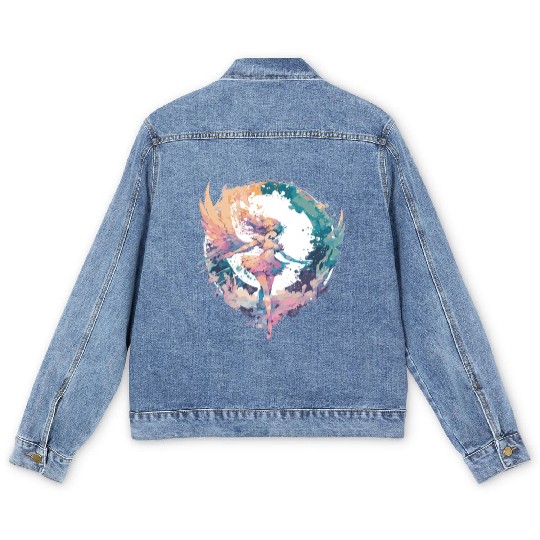 Watercolor Fairy Fairycore Grunge Pastel Goth Aest Men's Denim Jackets