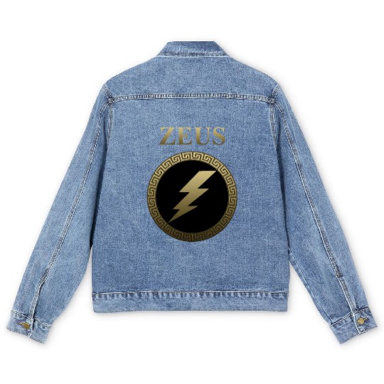 Zeus Ancient Greek God Thunderbolt Men's Denim Jackets
