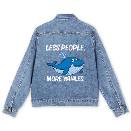 Whale For Orca Narwhal Blue Whales Men's Denim Jackets