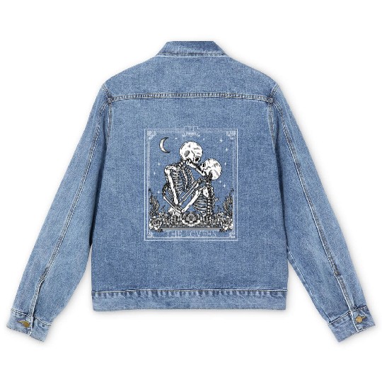 The Tarot Card Astrology ull Horror Occult Men's Denim Jackets