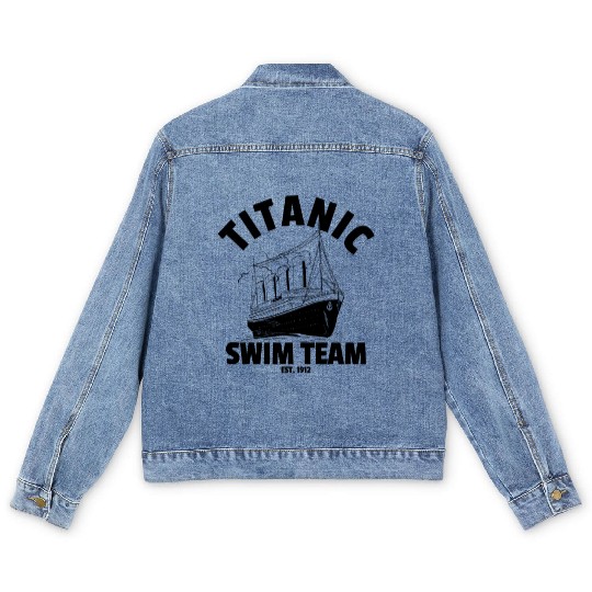 Titanic Swim Team Established 1912 RMS Titanic Men's Denim Jackets