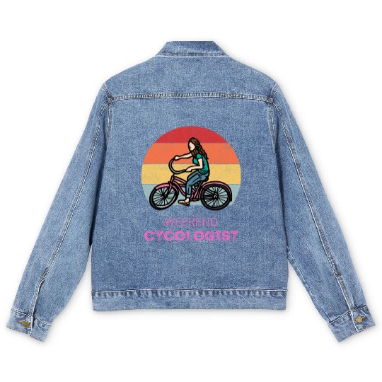 Weekend Cycologist Retro Sunset Cycling Men's Denim Jackets