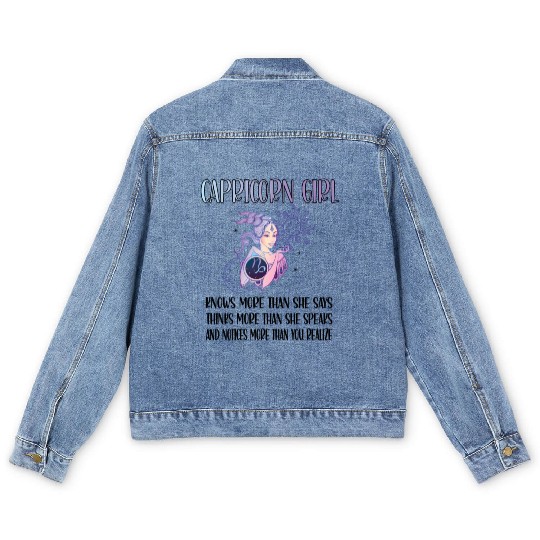 Capricorn Zodiac Sign Capricorn Horoscope Men's Denim Jackets