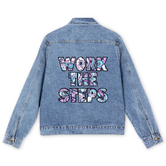 Work the Steps paisley Men's Denim Jackets