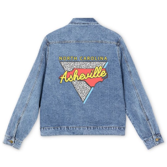 Asheville North Carolina Triangle Nc City Men's Denim Jackets