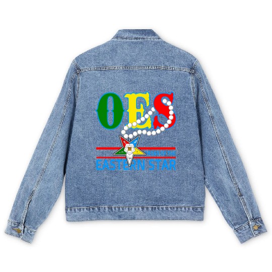Oes Star Necklace Order Of The Eastern Star Men's Denim Jackets