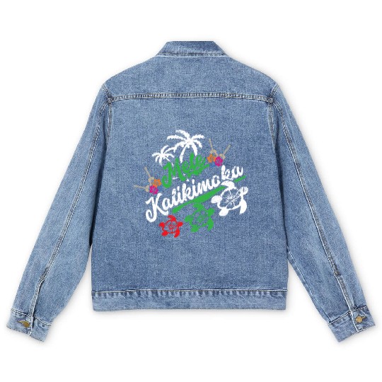 Mele Kalikimaka - Fun Merry Men's Denim Jackets