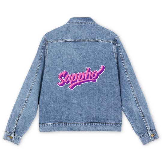 Sappho Greek Poet Symbol Of Lesbian Love Men's Denim Jackets