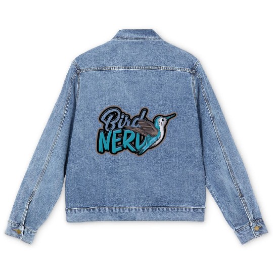 Bird Desig for Birdwatcher Bird Nerd Lover Bird Men's Denim Jackets