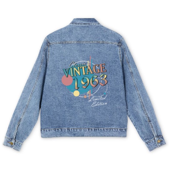 60th birthday 1963 60 er birthday Men's Denim Jackets