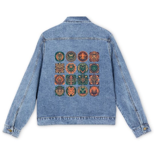 Celestial Creatures Emblems Men's Denim Jackets