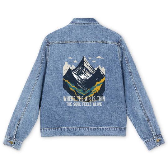 Mountaineering Quote Vintage Mountain Men's Denim Jackets
