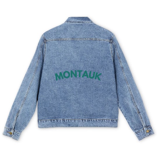 Montauk New York Vintage College Style (Green) Men's Denim Jackets