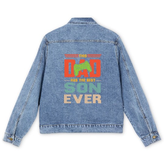 This Dad Has The Best Son Ever Fathers Day Men's Denim Jackets