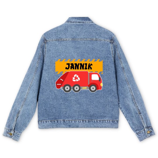 Jannik Trash Truck For Collector Ecologist Men's Denim Jackets