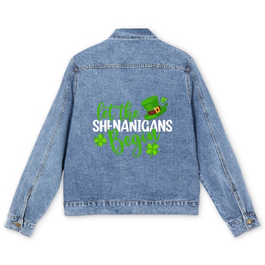 Let The Shenanigans Begin St Patric Day Irish Men's Denim Jackets