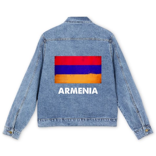 Armenia Flag Armenian Men's Denim Jackets