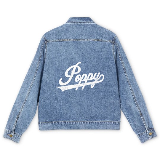 Poppy Style Fatherâ€™S Day For Papa Grandpa Men's Denim Jackets