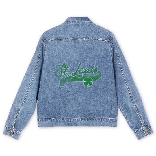 St Louis Shamrock St Patrick'S Day Saint Paddy'S Men's Denim Jackets