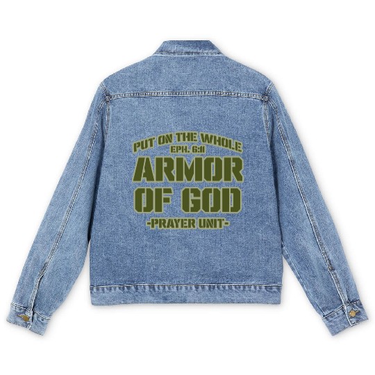 Put On The Whole Armor Of God Prayer warrior Men's Denim Jackets