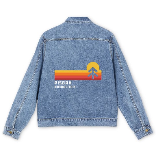 Retro Sunset Pisgah National Forest Asheville Men's Denim Jackets