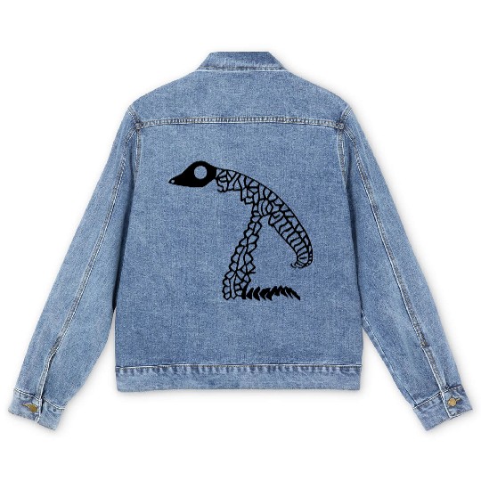 abstract tribal reptile skeleton vector Men's Denim Jackets