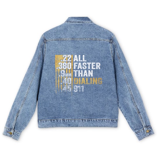 All Faster Than Dialing 911 Men's Denim Jackets