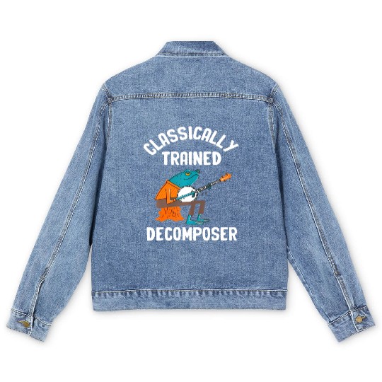 Classically Trained Decomposer Funny Frog Playing Men's Denim Jackets