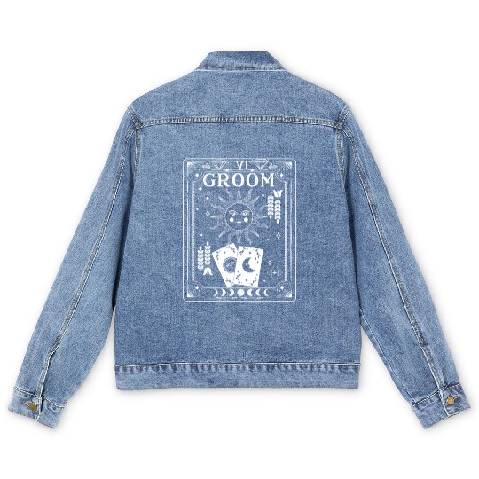 Gothic Witchy Coven Tarot Halloween Groom Men's Denim Jackets