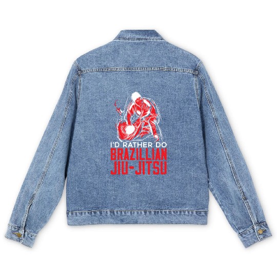Jiu Jitsu Bjj Mixed Martial Mma Combat Fighting Men's Denim Jackets