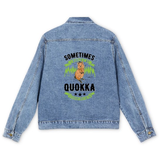 Quokka Gift Short-tailed Kangaroo Men's Denim Jackets