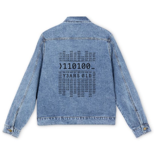 110100 Binary Code 52Nd Computer Nerd Men's Denim Jackets