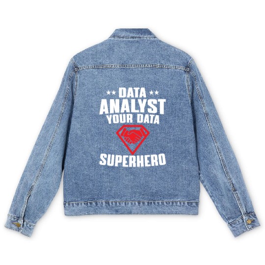 Great Data Analyst Superhero Men's Denim Jackets
