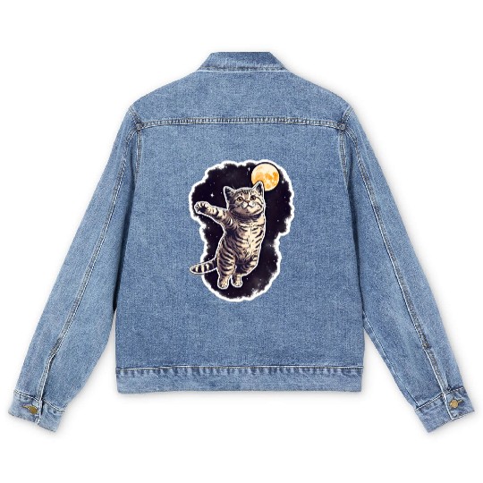 Space cat Men's Denim Jackets