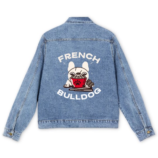 French Bulldog Ramen Lover Dog Owner Frenchie Mom Men's Denim Jackets