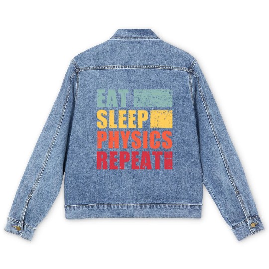 Eat Sleep Physics Repeat Men's Denim Jackets